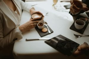 closeup of a business meeting